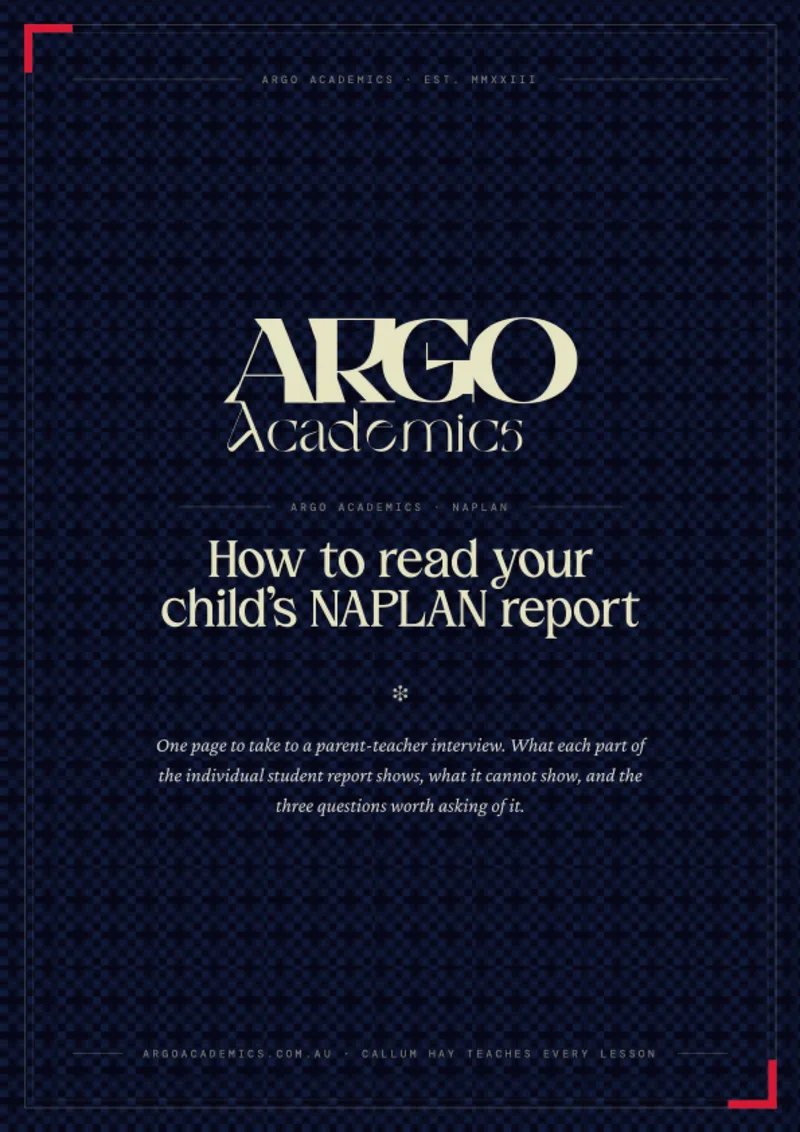 Cover of How to read your child's NAPLAN report — the one-page decoder